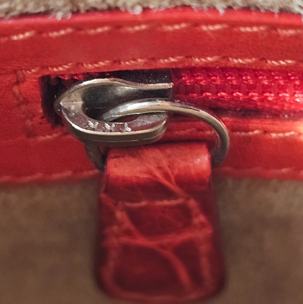 Vintage Coach Limited Edition Genuine Lizard Skin Bag Purse # 8390 ( Coral ) - Picture 11 of 16